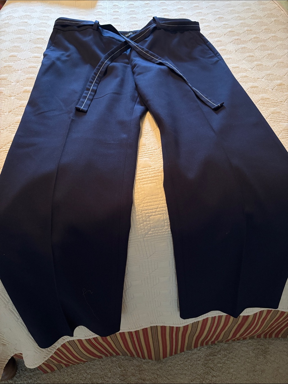 Navy Wide Leg Pants